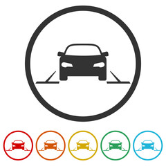Obraz premium Parking lot design icon. Set icons in color circle buttons