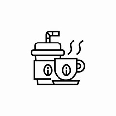 iced coffee straw icon sign vector