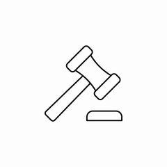 judge gavel block icon sign vector
