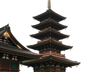 Fototapeta premium Stunning Japanese Pagoda Architecture History Culture on Transparent background