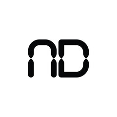 ND monogram logo design letter text name symbol monochrome logotype alphabet character simple logo