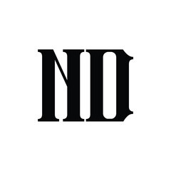 ND monogram logo design letter text name symbol monochrome logotype alphabet character simple logo