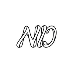 ND monogram logo design letter text name symbol monochrome logotype alphabet character simple logo