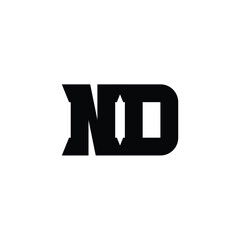 ND monogram logo design letter text name symbol monochrome logotype alphabet character simple logo