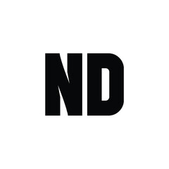 ND monogram logo design letter text name symbol monochrome logotype alphabet character simple logo
