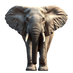 Fototapeta premium african elephant on white background, majestic portrait