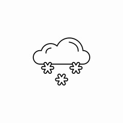 snowy cloud weather icon sign vector