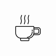 steaming coffee cup icon sign vector