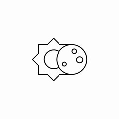sun moon eclipse icon sign vector