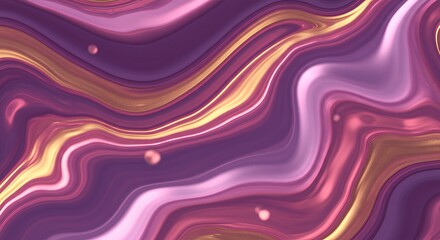 Abstract liquid marble pattern purple pink gold swirls shimmering fluid effect