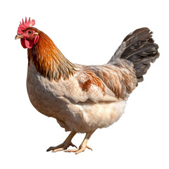 Fototapeta premium brown and beige hen isolated on white background