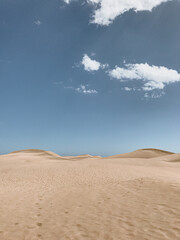 Desert Landscape Under Clear Blue Sky