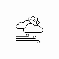 windy sunny weather icon sign vector