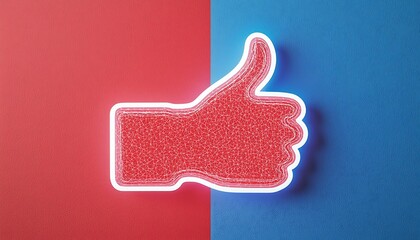 Thumbs Up, Red, Blue Background