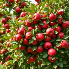 Obraz premium red apples on a tree,apple garden