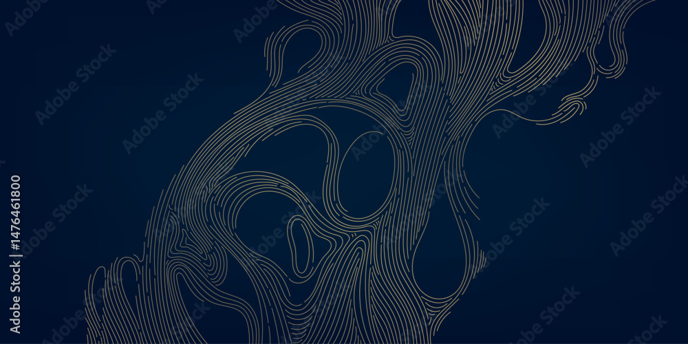 Aufkleber vector gold line abstract wave pattern, elegant flow luxury texture design, wavy element, japanese s