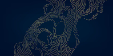 Vector gold line abstract wave pattern, elegant flow luxury texture design, wavy element, Japanese style background. Curve premium shape.