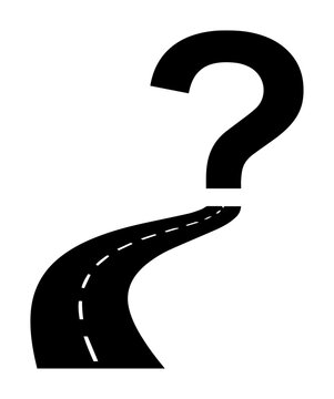 recommend clip art: road forming question mark symbol of uncertainty silhouette vector shape