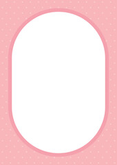 Blank Pastel Pink Polka Dot Rounded Rectangle Decorative Border Frame Background &ndash; Flat Design Illustration