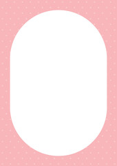 Blank Pastel Pink Polka Dot Rounded Rectangle Decorative Border Frame Background &ndash; Flat Design Illustration