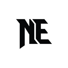 NE monogram logo design letter text name symbol monochrome logotype alphabet character simple logo