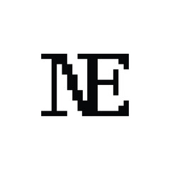 NE monogram logo design letter text name symbol monochrome logotype alphabet character simple logo