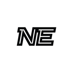 NE monogram logo design letter text name symbol monochrome logotype alphabet character simple logo