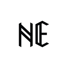 NE monogram logo design letter text name symbol monochrome logotype alphabet character simple logo