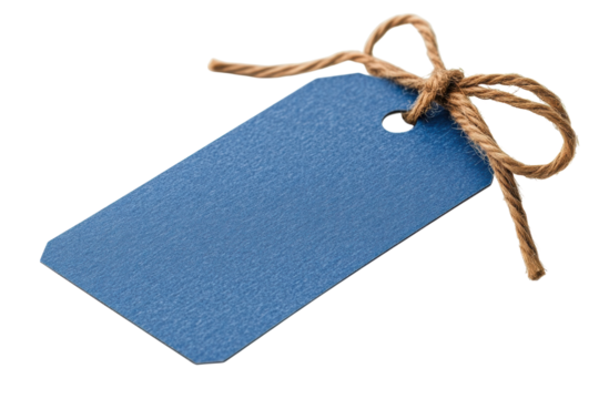 Blue tag with twine string