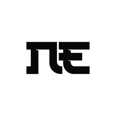 NE monogram logo design letter text name symbol monochrome logotype alphabet character simple logo