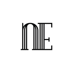 NE monogram logo design letter text name symbol monochrome logotype alphabet character simple logo