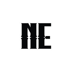 NE monogram logo design letter text name symbol monochrome logotype alphabet character simple logo