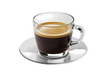 Espresso Coffee Perfect Shot in Glass Cup  Image on Transparent background