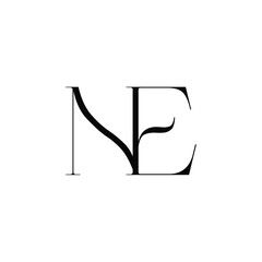 NE monogram logo design letter text name symbol monochrome logotype alphabet character simple logo