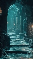 Ancient, mystical crypt passage