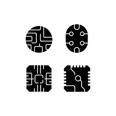 creative details Outline silhouette circuit board icon set vector illustration