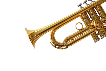 Fototapeta premium A shiny golden trumpet view
