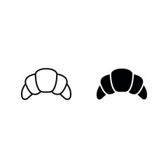 Obraz premium croissant icon set color editable on white background