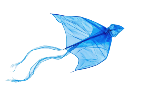 A blue kite on black background