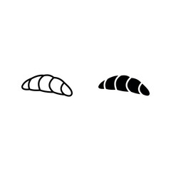 croissant icon set color editable on white background