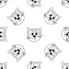 Monochrome cute pattern. Pattern for textiles in hand draw style