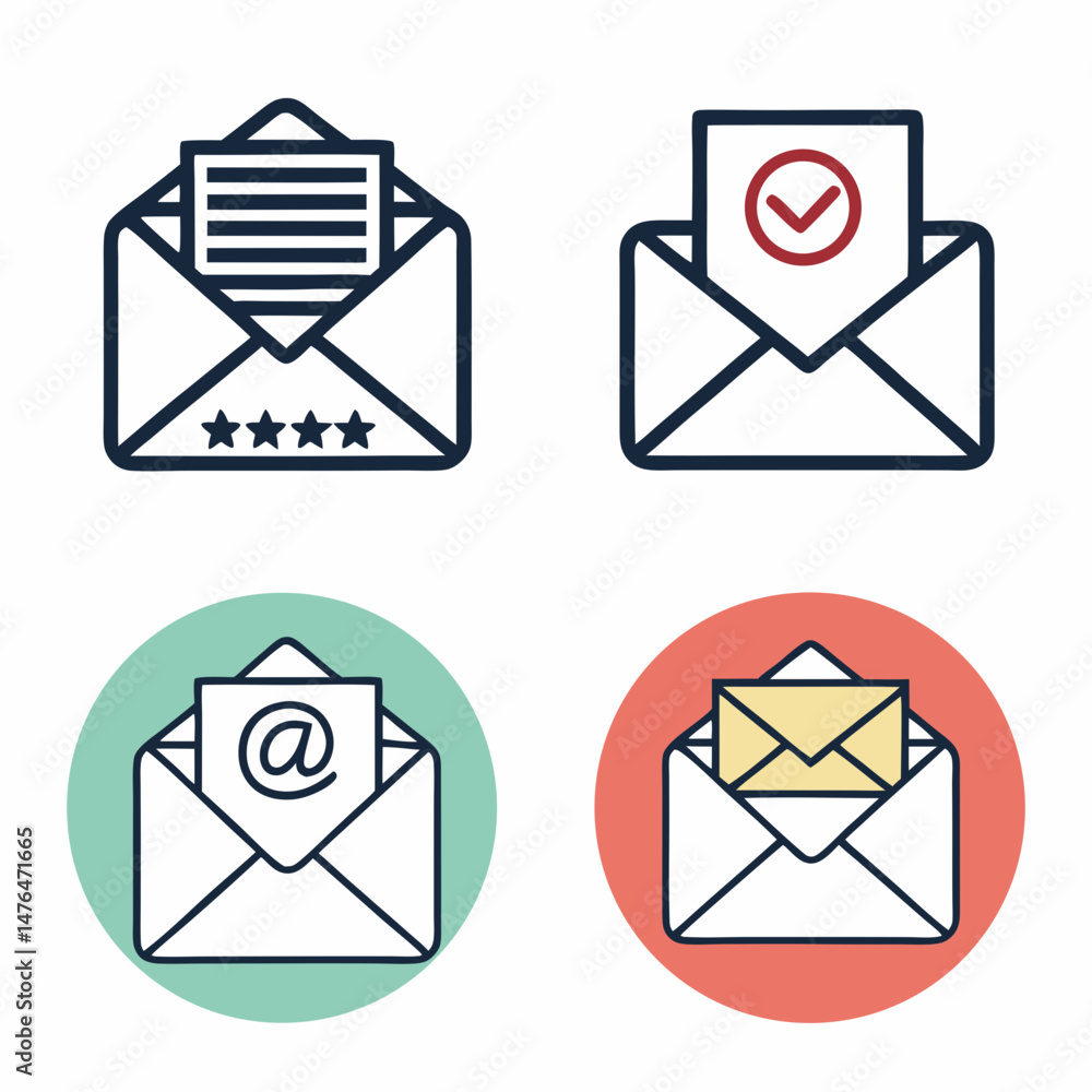 Poster create a vector graphic of a bold, strongly outlined mail envelope icon; ensure clean lines and a pr