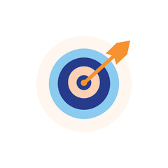 Vector Illustration of a Target with an Arrow Hitting the Bullseye