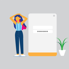 enter password icon, login view, login view with people, presentation design