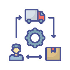 Supply chain management Vector icon which can easily modify or edit