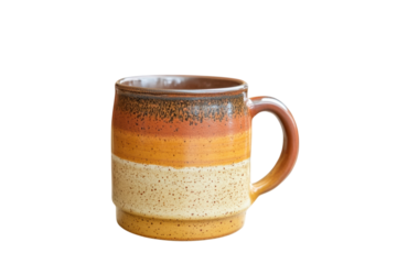 Ceramic mug with brown bands