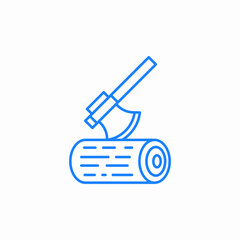 axe chopping wood icon sign vector