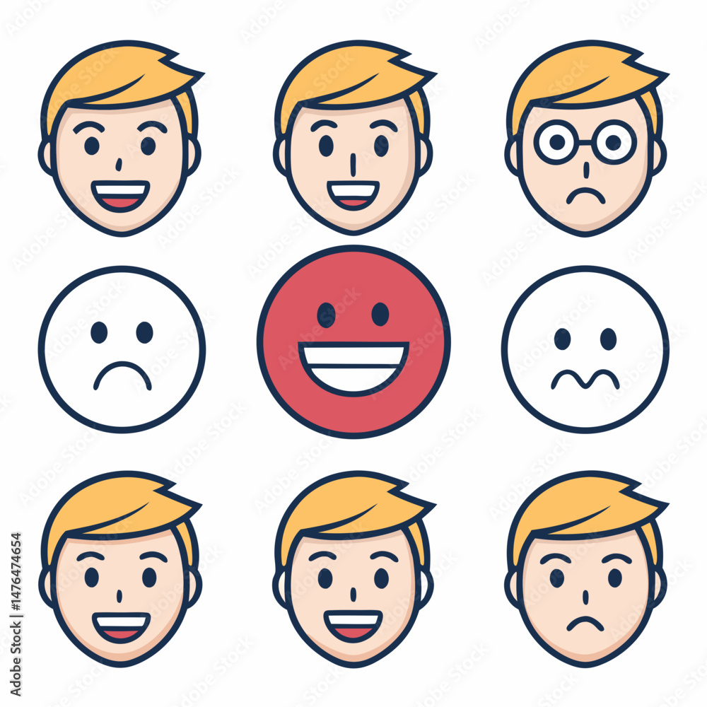 Aufkleber create a bold, vector illustration of a smiling emoji face icon with a thick, easily scalable stroke