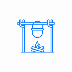 campfire cooking pot icon sign vector