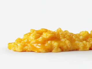 Studio shot of scrambled eggs on white background food photography breakfast concept close up view delicious morning meal